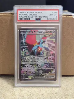 2023 Pokemon SV Paradox Rift 251 Roaring Moon ex SIR PSA 10 - Image 1