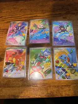 Pokemon First Partner Illustration Collection Series 1 Kanto Gen 1 And 7 Set - Image 1