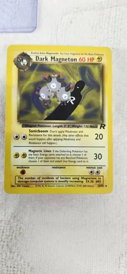 LP Dark Magneton 28/82 Team Rocket Regular Non Holo Rare Vintage Card Pokemon - Image 2