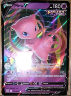 Pokemon TCG Mew v 2025 SWSH08 Fusion Strike Ultra Rare Holo Card #113/264 - Image 3