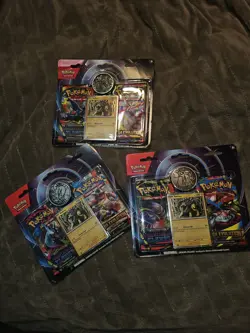 3 Set Pokemon Mega Evolution Raikou Card, Coin & Phantasmal Flame 2-Pack Blister - Image 1