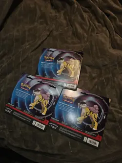 3 Set Pokemon Mega Evolution Raikou Card, Coin & Phantasmal Flame 2-Pack Blister - Image 3