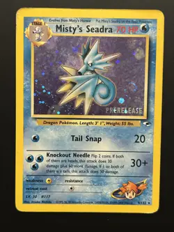 Misty's Seadra | 9/132 | SWIRL | Gym Heroes | Prerelease | Pokemon Card - Image 1