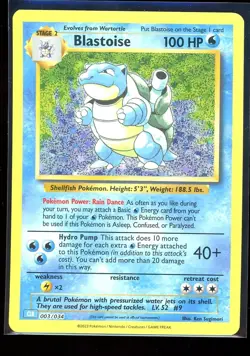 Blastoise 003/034 Holo Classic Collection Trading Card Game Classic Pokemon NM - Image 1