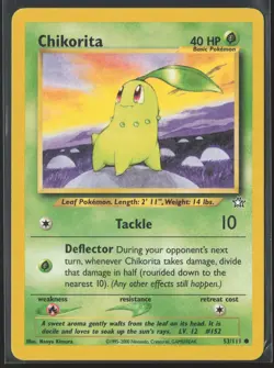 Chikorita (53) Common Neo Genesis 053/111 HP Pokemon Card - Image 1