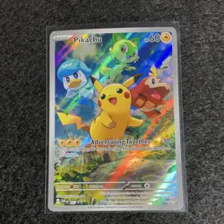Pokemon Pikachu SVP 027 Scarlet & Violet Promo Holo Card Adventuring Together - Image 1