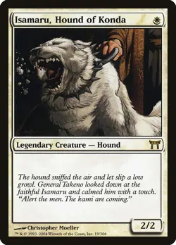 Isamaru, Hound of Konda [Champions of Kamigawa] Moderately Played - Image 1