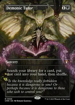 [1x] Demonic Tutor - Borderless Near Mint, English Commander Masters Extras MTG - Image 1