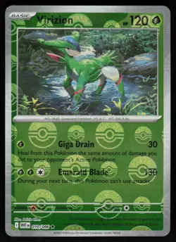 Virizion (Poke Ball Pattern) 010/086 Holo Rare White Flare Pokemon Near Mint - Image 1
