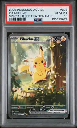 2026 POKEMON ASC EN-ASCENDED HEROES SPECIAL ILLUSTRATION RARE PIKACHU EX PSA 10 - Image 1