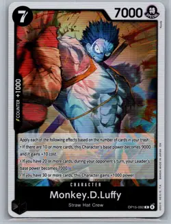 Monkey.D.Luffy OP15-092 Rare Adventure on Kami's Island One Piece Foil Near Mint - Image 1