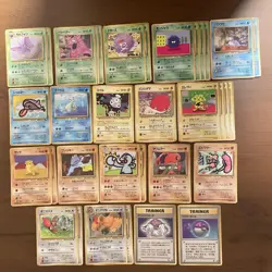 Pokemon Cards Old Back Expansion Sheet 2nd Red 19 Types 34 Cards Bulk Sale - Image 1