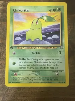 Pokemon Card - 1st Edition Chikorita - (53/111) Neo Genesis Common TCG - Image 1