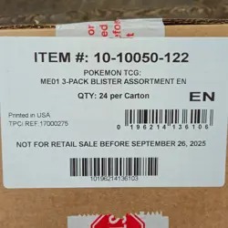 POKEMON MEGA EVOLUTION 3 BOOSTER PACK BLISTER CASE OF 24 FACTORY SEALED BOX - Image 1