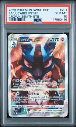 PSA 10 - Lucario VSTAR SWSH291 Crown Zenith Elite Trainer Box Promo - Pokemon - Image 1
