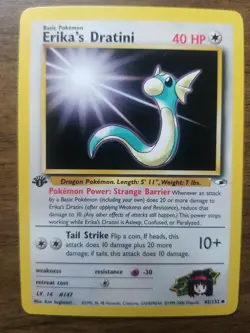 Erika’s Dratini 42/132 1st Edition Gym Heroes Near Mint 1999 Pokemon - Image 1