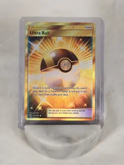 Pokemon Ultra Ball Secret Rare Trainer Item Full Art Holo 161/149 SM Base Set NM - Image 1