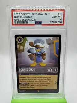 Disney Lorcana Donald Duck '23 Spiel Essen Promo 13/P1 PSA 10 Gem Mint - Image 1