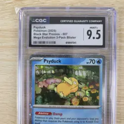 CGC 9.5 HEAD SWIRL 🌀💫 Psyduck MEP 007 Mega Cosmos Holo Promo Pokemon Card - Image 4