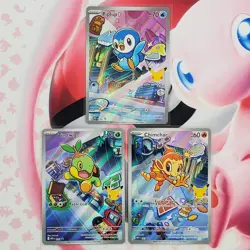 Piplup 042 + Chimchar 041 + Turtwig 040 - First Partner Pokemon Cards - #L716 - Image 1