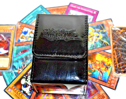 YuGiOh! TCG deluxe black glossy style deck box w/logo RARE PROMO +extra cards VG - Image 1