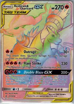 Reshiram & Charizard GX (Secret) 217/214 SM - Unbroken Bonds - Pokemon Card - NM - Image 1
