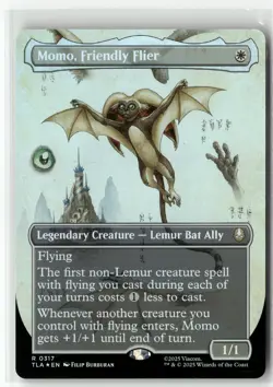 Momo, Friendly Flier (Borderless) R 317 Foil MTG TLA Magic - Image 1