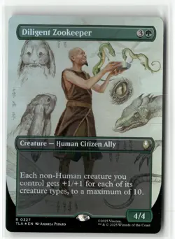 Diligent Zookeeper (Borderless) R 327 Foil MTG TLA Magic - Image 1