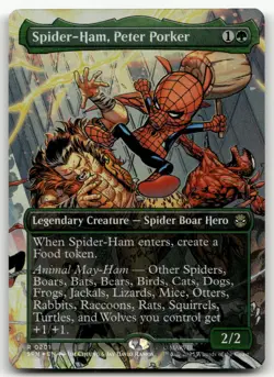 Spider-Ham, Peter Porker (Borderless) #201 (Foil) (NM) Spider-Man SPM Magic MTG - Image 1