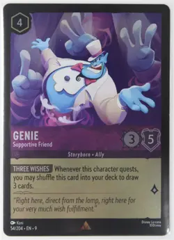Genie - Supportive Friend 54/204 R Foil NEW Disney Lorcana Fabled - Image 1