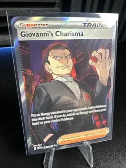 Pokemon TCG Giovanni's Charisma Scarlet & Violet Holo Ultra Rare Card 197/165 - Image 2