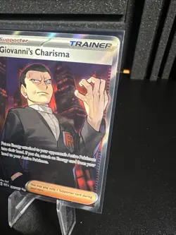 Pokemon TCG Giovanni's Charisma Scarlet & Violet Holo Ultra Rare Card 197/165 - Image 3