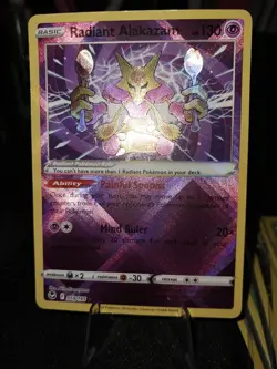 Pokemon Card Radiant Alakazam Silver Tempest 059/195 Near Mint - Image 1