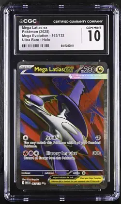 ✨✨ CGC 10 ENGLISH Mega Latias ex 163/132 Mega Evolution Ultra Rare Pokemon Card - Image 1