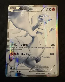 Pokemon TCG Reshiram Illustration Rare 113/114 Black And White 2011 MP - Image 1