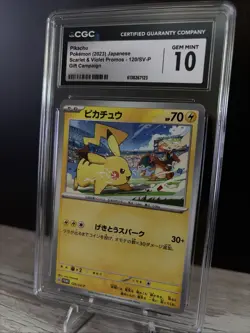 CGC 10 Pikachu Charizard SVP 101 Worlds Attendance Promo Pokemon Card GEM MINT - Image 1