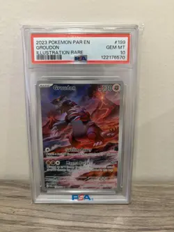 Pokemon Groudon 199/182 SV04: Paradox Rift PSA 10! - Image 1