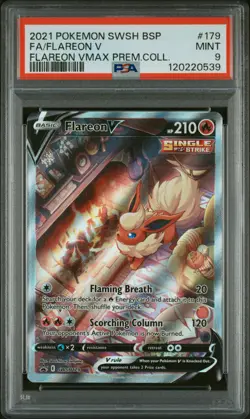 2021 Pokemon Sword Shield Black Star Promo Flareon V #SWSH179 PSA 9 - Image 1