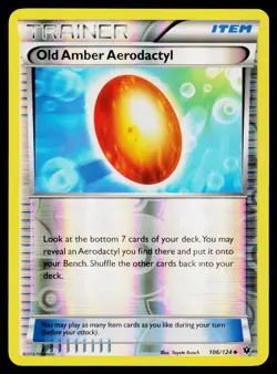 Old Amber Aerodactyl - Reverse Holo 106/124 Uncommon Pokemon XY Fates Collide NM - Image 1