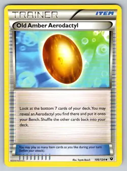 2016 Pokemon XY Fates Collide Old Amber Aerodactyl 106/124 NM - Image 1