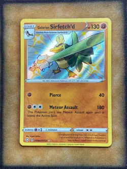 Pokemon Galarian Sirfetch'd SV064/SV122 Shining Fates Shiny Vault Shiny Holo NM - Image 1