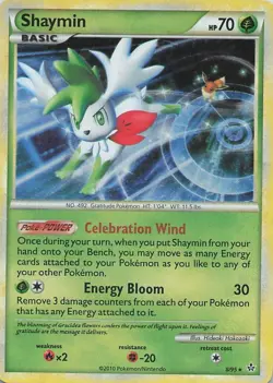 Shaymin 8/95 Holo Rare HGSS Unleashed MP Pokemon Card - Image 1