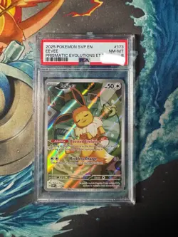 2025 POKEMON SVP EN-SV BLACK STAR PROMO PRISMATIC EVOLUTIONS ETB 173 EEVEE PSA 8 - Image 1