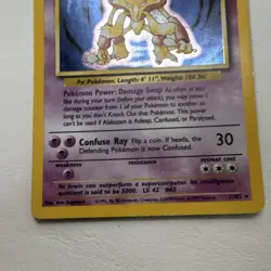 Pokemon Alakazam 1/102 Base Set Holo Rare Wizards 1999 English Card - Image 3