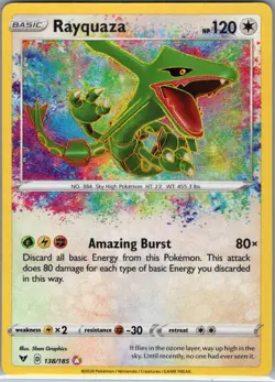 Rayquaza 138/185 SWSH04: Vivid Voltage - Pokemon Card - NM - Image 1