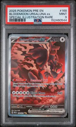 2025 POKEMON PRE EN-PRISMATIC EVOLUTIONS #168 BLOODMOON URSALUNA EX PSA 9 - Image 1