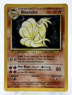 Ninetales Holo Rare Pokemon Card TCG Unlimited Base Set 12/102 Vintage WOTC 1999 - Image 1
