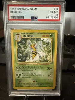 Pokemon Beedrill Base Set Rare #17/102 PSA 6 English 1999 Graded Card - Image 1