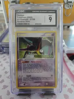 Pokemon Deoxys Reverse Holo 2005 EX Emerald Stamp CGC 9 - Image 1