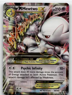 M MEWTWO EX 64/162 EX RARE BREAKTHROUGH POKEMON LP to MP - Image 1